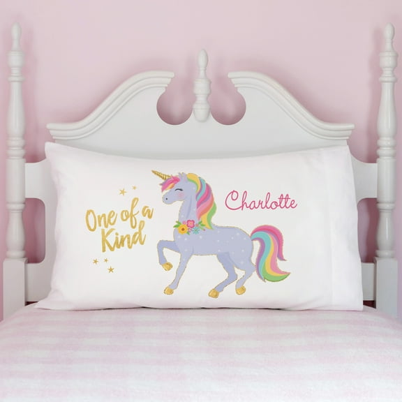 One of a Kind Unicorn Personalized Girls Pillowcase
