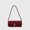Red, variant on Elegant Suede Red Baguette Shoulder Bag, Gold Metal Clasp Party Dating Underarm Daily Purse for Women