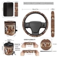 thumbnail image 5 of Uorisanigo Aztec Horse 15pcs Front and Back Seat Covers Set with Steering Wheel Covers Car Seat Belt Pads Car Coasters Trash Bags Air Vent Organizers Rear View Mirror Protector Key Chain Holder, 5 of 7