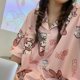 thumbnail image 4 of Pijamas de dibujos animados Kawaii Sanrios Anime MyMelody Cinnamoroll Kuromi para mujer, cárdigan de manga corta con estampado de verano, conjunto de ropa para el hogar, regalo, 4 of 4