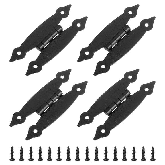 Uxcell 4Pack H-Hinge Metal Flat Hinge Door Hinge with Screws, 3.5x1.5 Inch Black