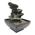 thumbnail image 2 of Mini fuente de agua de mesa, rocas de río decorativas con luces Fuente de cascada de 4 niveles para interiores para regalos de decoración de Feng Shui Estilo A Gloria Fuente de mesa, 2 of 9