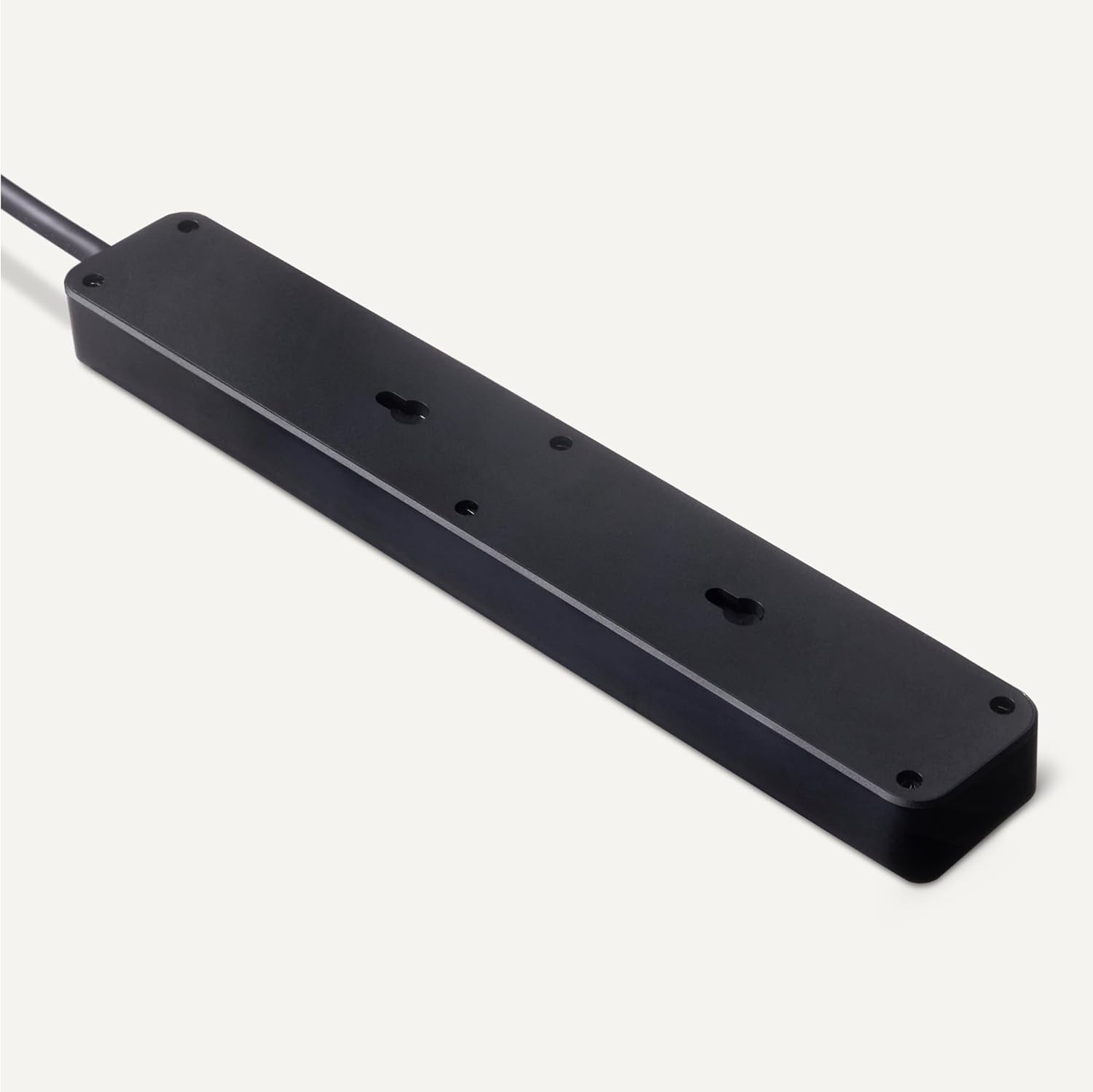 Rectangle 6-Outlet Sur Protector Power Strip with Circuit Breaker, 600 Joule, 2ft Cord, Black, 2-Pack