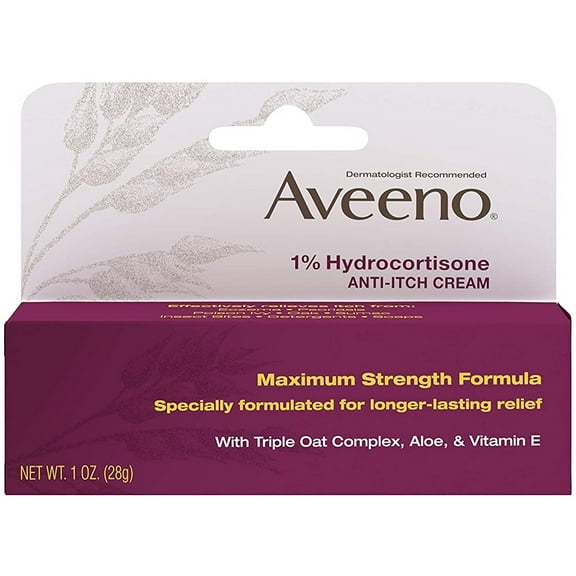 Aveeno 1% Hydrocortisone Anti, Itch Cream, Maximum Strength, 1 oz