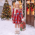thumbnail image 6 of Disney Stitch Angel Girls Dresses Red Ruffle Christmas Lights Holiday Casual Dress Toddler Kids 8-9Y, 6 of 12