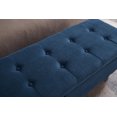 thumbnail image 6 of 59" Storage Ottoman Bed Bench, Bedroom End Bench, Fabric Upholstered Storage Bench Metal Base with Storage, Button, Flip Top for Living Room, Entryway, Bedroom, Blue, 6 of 9