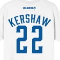 thumbnail image 4 of MLBPA Clayton Kershaw 22 Adult White Crew Neck Short Sleeve T-shirt-Large, 4 of 7