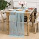thumbnail image 2 of Mantel de gasa azul con bordado de flores, 52 x 70 pulgadas, rectangular, cubierta de mesa de tul para primavera, verano, decoración de fiesta de jardín para bricolaje, boda, fiesta, 2 of 4