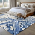 thumbnail image 4 of 6'x9' Area Rugs, Blue Coastal Starfish Indoor Outdoor Area Rug for Living Room Bedroom, Beach Ocean Nautical Shells Conch Washable Bathroom Rugs Kitchen Floor Carpet Mats Home Decor Aesthetic, 4 of 8