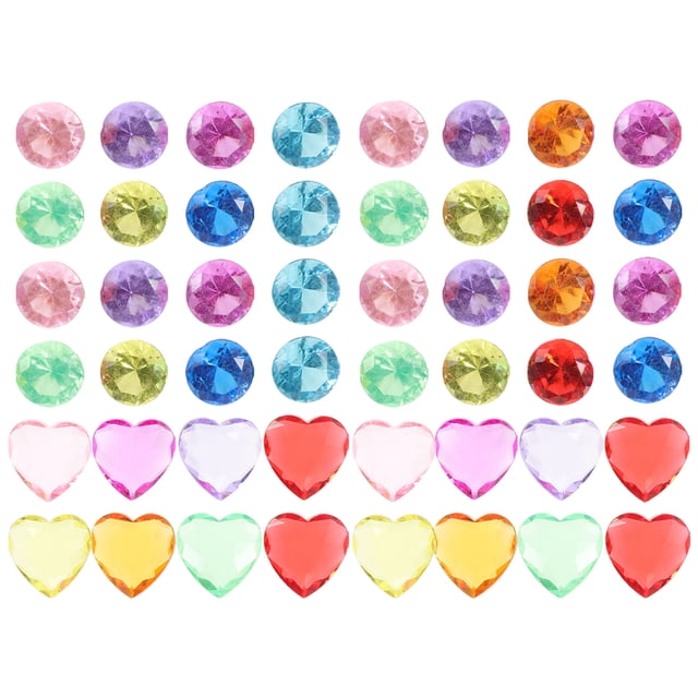 Miangastore Plastic Decorative Gemstones for Kids Assorted Color Bright and Attractive Perfect for Parties and Weddings 1 Set Large Size