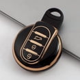 thumbnail image 3 of Key Fob Cover Compatible with BMW Mini Cooper S Cooper D Keychain Case Holder Protector,A Black, 3 of 7