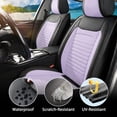 thumbnail image 4 of Car Seat Covers Full Set Fit for Toyota Corolla 2000-2026, Premium Faux Leather Seat Protectors, Breathable, Waterproof & Anti-Slip Full Wrapping Edge Seat Covers (Black&Purple, Full Set), 4 of 6