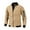 Khaki, variant on Mens Casual Lightweight Jacket Stand Collar Long Sleeve Full Zipper Softshell Fall Flight Bomber Jacket Varsity Windbreaker
