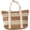 Caramel, variant on Kukuzhu Women Stripe Straw Tote Bag Trendy Large Handmade Woven Beach Bag Summer Elegant Travel Shoulder Bag