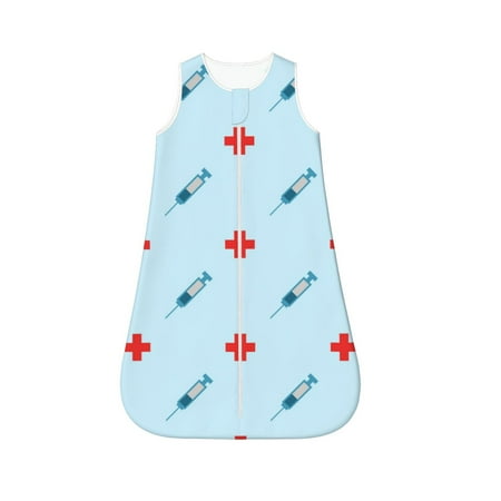 

Qekee Syringe And Red Cross Print Baby Infant Wearable Blanket Cotton Unisex Swaddle Sack - Newborn Sleep Clothes Baby Sleeping Bag-Large