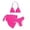 Hot Pink, variant on Girl Swimsuit 3 Piece Bathing Suits with Cover Ups Beach Skirt Cute Summer Swimwear 10-11 Years