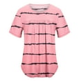 thumbnail image 2 of Pntutb Womens Plus Size Women Crew-Neck Short Sleeve Print Tops Hide Belly Tunic Shirts Dressy Casual Flowy Blouse Pink M, 2 of 6