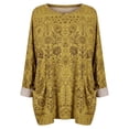 thumbnail image 4 of Long Sleeve Shirts for Women Pocketed Long Sleeve Casual Legging Match Work Blouse Womens Shirts Dressy Casual Yellow L, 4 of 5