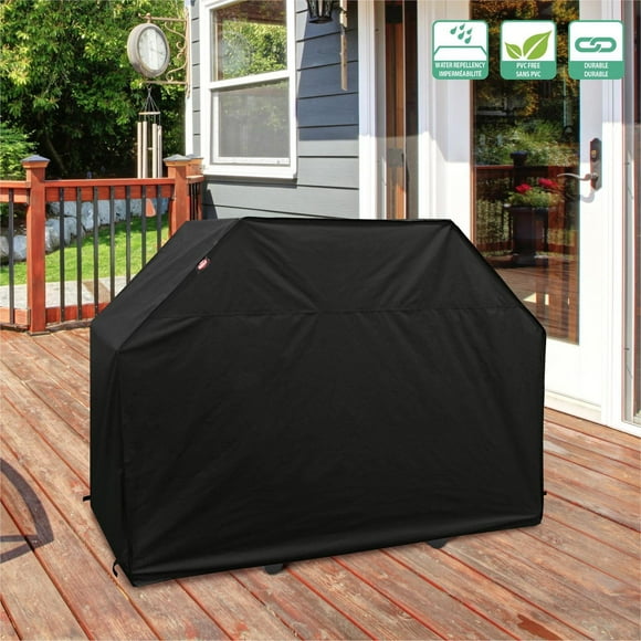 Expert Grill 60” Grill Cover, Abrasion & Water Resistant Black PVC., SIZE 60" W x 18" D x 43" H, BLACK COLOR