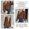 thumbnail image 4 of Blusa De Manga Larga Con Cuello En V, Blusa De Manga Larga De Moda Para Mujer, Elegante, Cómoda, Con Estampado De Puntos, Orillo Fibroso, Color Puro Para Dama Para Citas Para El EOTVIA Color Caramelo L, 4 of 6