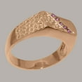 thumbnail image 3 of LBG British Made 10k Rose Gold Natural Pink Tourmaline Mens band Ring - 33 size options - Size 12, 3 of 6