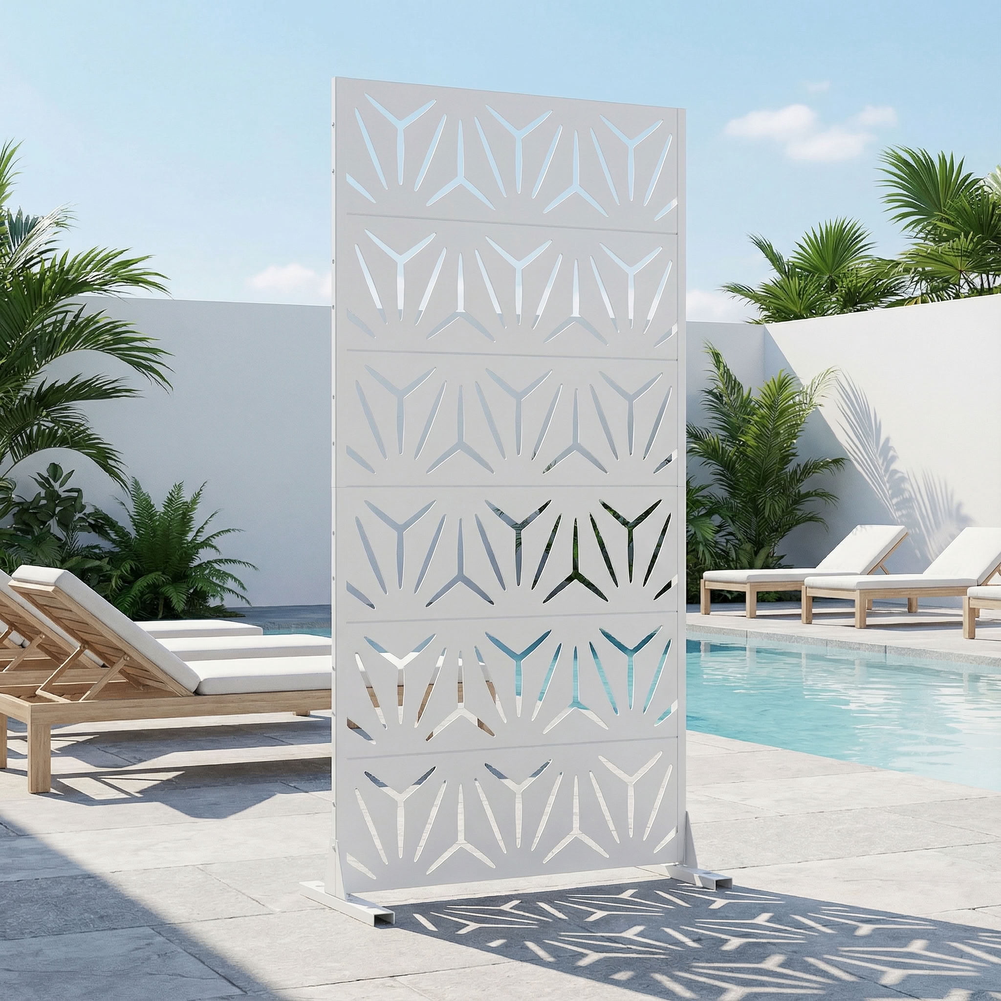 MAYEERTY 6 Panels Metal Outdoor Privacy Screen Garden Divider Patio Backyard Decorative Privacy Fence Panel, 72×35.4×15.7in