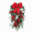 red, variant on TureHom 18" Black Gold Silver Teardrop Swag Wreath, Pre-Decorated with Bow Pinecones, Year-Round Decor for Door Fireplace,Red