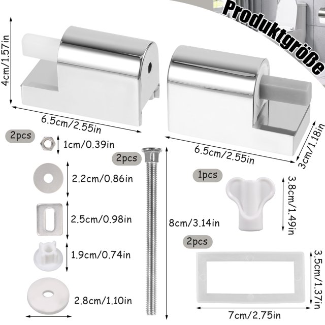 Cateissary Bisagras para asiento de inodoro, apertura silenciosa y cerrada, hechas de ABS, accesorio Universal para asiento de inodoro Accesorios de baño