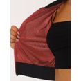 thumbnail image 5 of INSPIRE CHIC Women's Sequin Sparkle Open Front Cardigan Coat Zipper Cropped Bomber Jacket Reds L, 5 of 5
