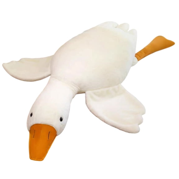 REZUOFI 1 Pcs White Plush Duck Pillow Soft Hugging Stuffed Toy Cozy Body Support for Sleeping Sofa Decor Cute Realistic Animal Gift 50CM