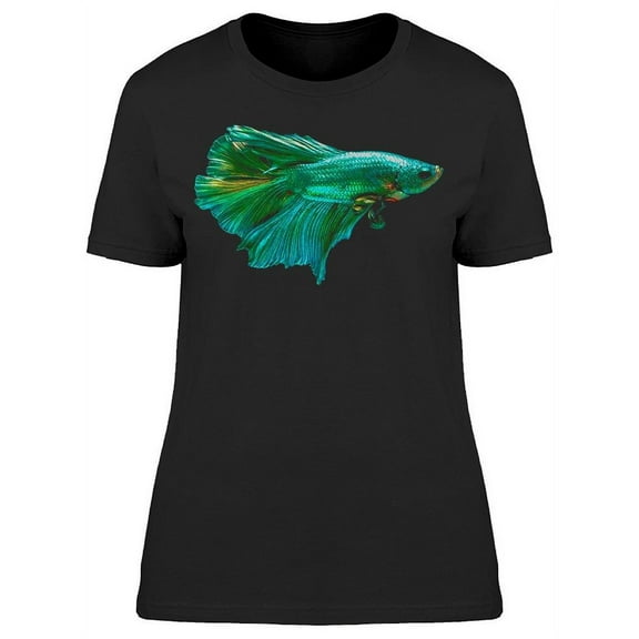Bluish/Green/Silver Betta Fish T-Shirt Women -Image by Shutterstock, Female 3X-Large
