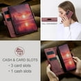 thumbnail image 5 of ShellTech for Samsung Galaxy Z Fold 7 Leather+TPU Slim Case,Classic Design Leather Wallet Magnetic Closure Flip Case with Kickstand Card Holder Slot Shockproof Protective Cover,Winered, 5 of 11