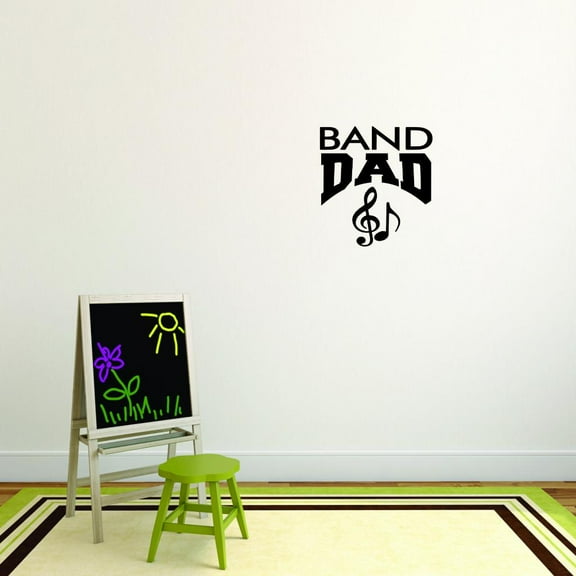 Decal - Peel & Stick Wall Sticker : Band Dad Sports Father Son Daughter Boy Girl Teen Home Decor Picture Art Size :18 Inches x 18 Inches