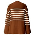 thumbnail image 6 of Amazhiyu Women's Striped Pullover Sweaters Batwing Long Sleeve Crew Neck Ribbed Knit Side Slit Fall Oversized Sweater Tops, 6 of 8