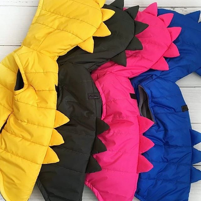 Little Girls Thermal Gilets Sleeveless Cotton Padded Jacket Hooded Vest Full Zip Dinosaur Waistcoat for Autumn Winter 