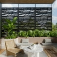 thumbnail image 2 of 72"x47" Outdoor Privacy Screen with Stand Metal Balcony Decorative Screen,Black, 2 of 7
