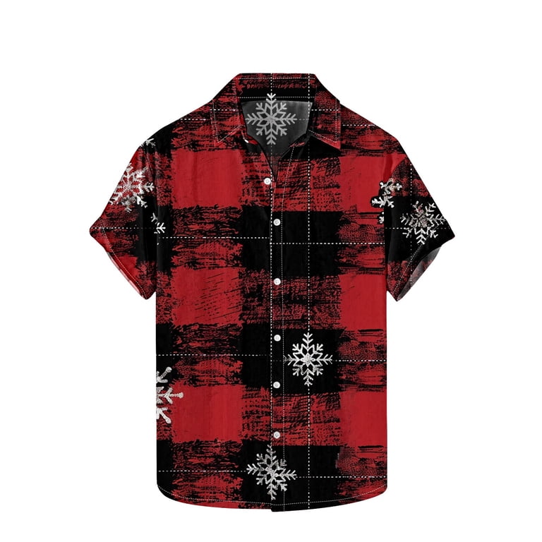 sachin and babi light blue dress cllios Christmas Button Up Shirts for Men,Mens Casual Button Down Short  Sleeve Hawaiian Shirt Christmas Plaid Printed Graphic Tees Holiday Party  Aloha Shirts