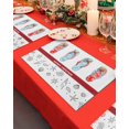 thumbnail image 4 of Christmas Placemats Set of 4 Starfish Seashell Christmas Placemats for Dining Table Flip Flops Red Berry Table Mat Winter Holiday Home Party Kitchen Table Decorations, 4 of 6