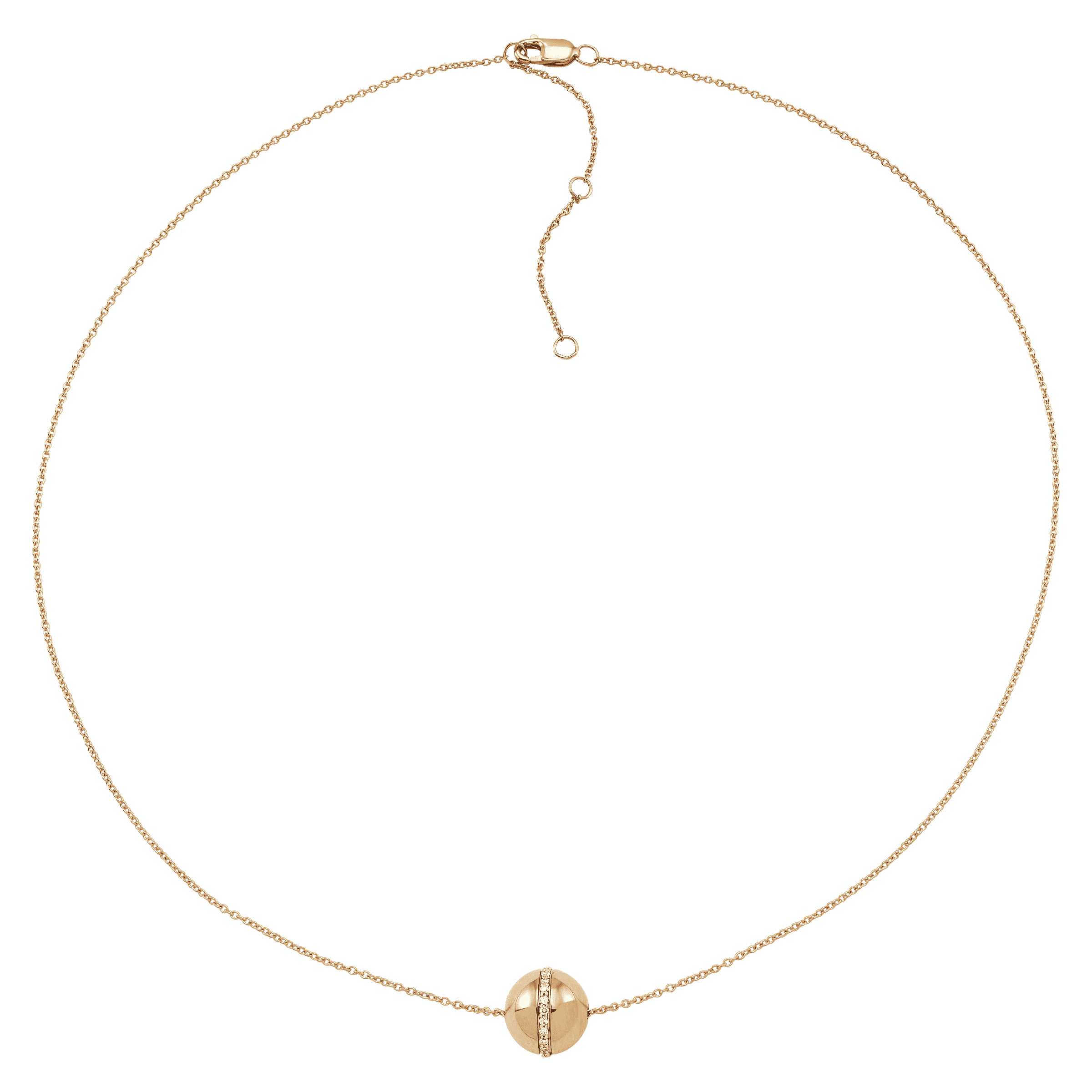 Women's Welry 1/10 cttw Diamond Ball Pendant Necklace in 10kt Yellow Gold, 17"