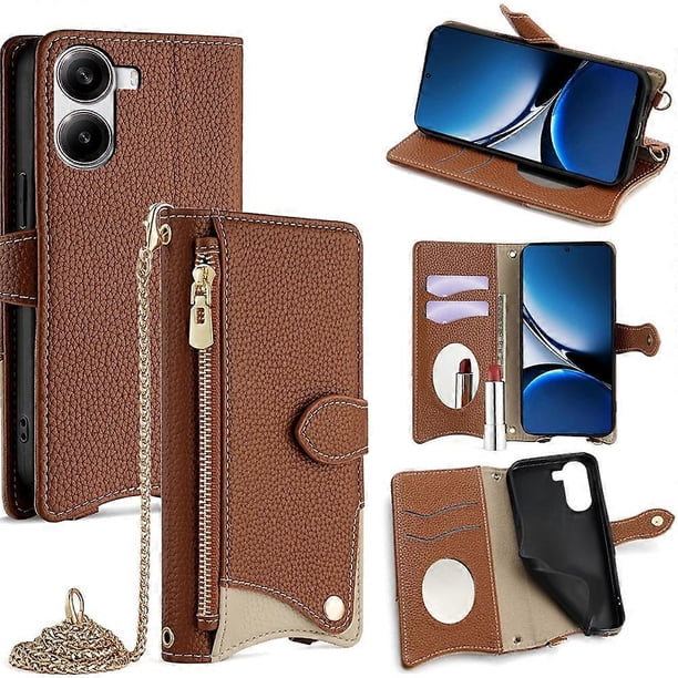 Wallet Case for Xiaomi Redmi Turbo 4 5G Poco X7 Pro 5G Fishtail Design Leather Phone Cover with Mirr