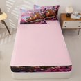 thumbnail image 4 of Homewish Capybara Zipper Full Size Comforter Sets with Fitted Sheet and 2 Pillowcases For Capybara Lovers,Pink Sakura Cherry Blossom Zipper Bedding Set For Kids Girls,Reversible,4 Pieces, 4 of 7