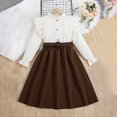 thumbnail image 2 of Ashirexll Girls Dresses Size 10-12, Girls Long Sleeve Dress, 8-12Y Kids Long Sleeve Ruffle Dress with Belt Fashion and Cute Fall Dress, 2 of 6