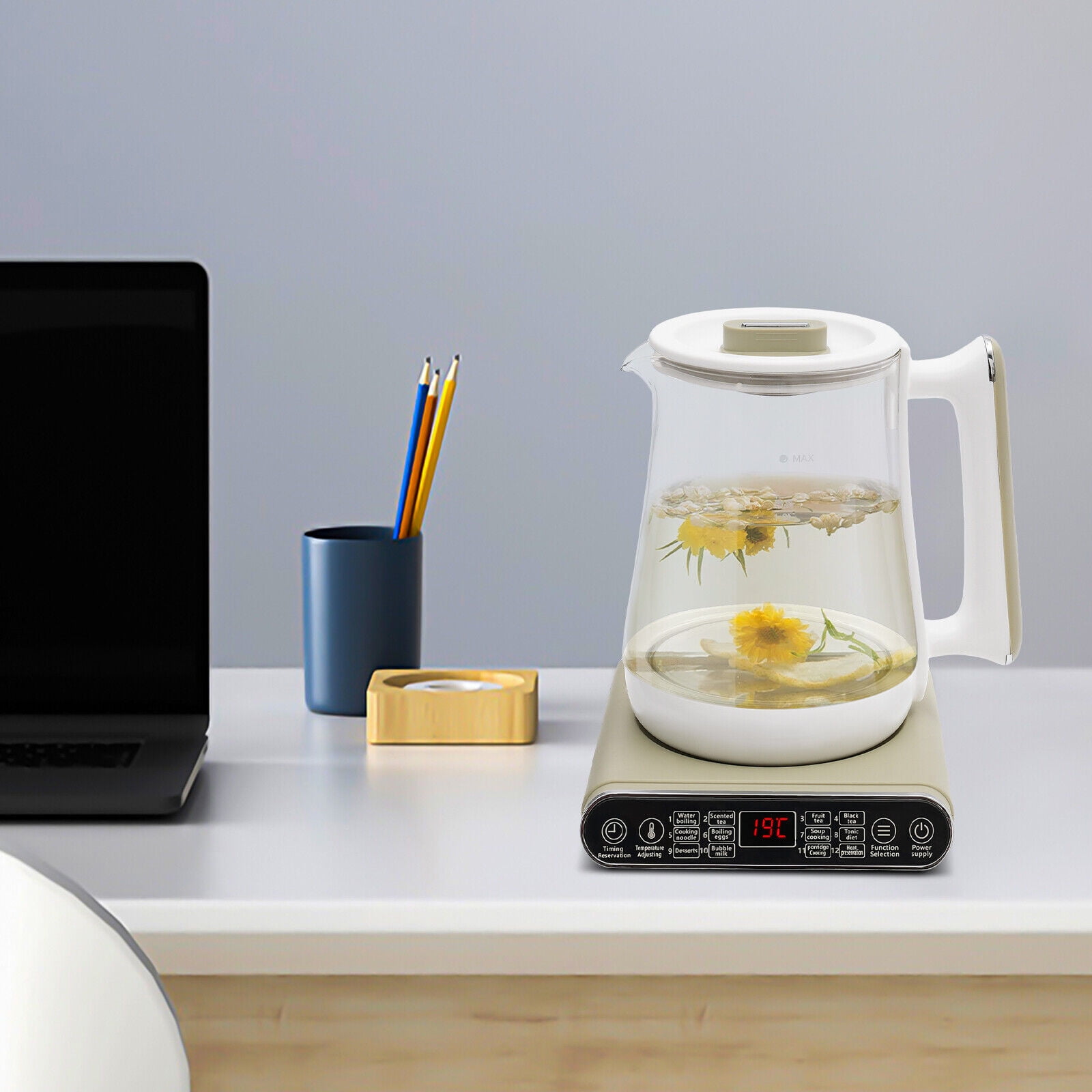 1.8L Electric Kettle - 800W Fast Boiling, Touch Control, Clear Glass with LED Light, Auto Shut-Off