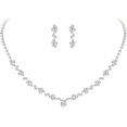 thumbnail image 1 of 1 Collier et Boucles d'Oreilles en Argent avec Strass pour les Mariés, 1 of 5