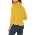 thumbnail image 2 of ZJXFGS Women's Ruched 3/4 Sleeve Blazers Women's Work Office Blazer Stretch Lapel Collar Long Sleeve Jacket Suit Blazer Yellow 4XL, 2 of 8