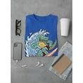 thumbnail image 3 of Cool Surfer Crocodile T-Shirt Men -Smartprints Designs, Male Small, 3 of 4