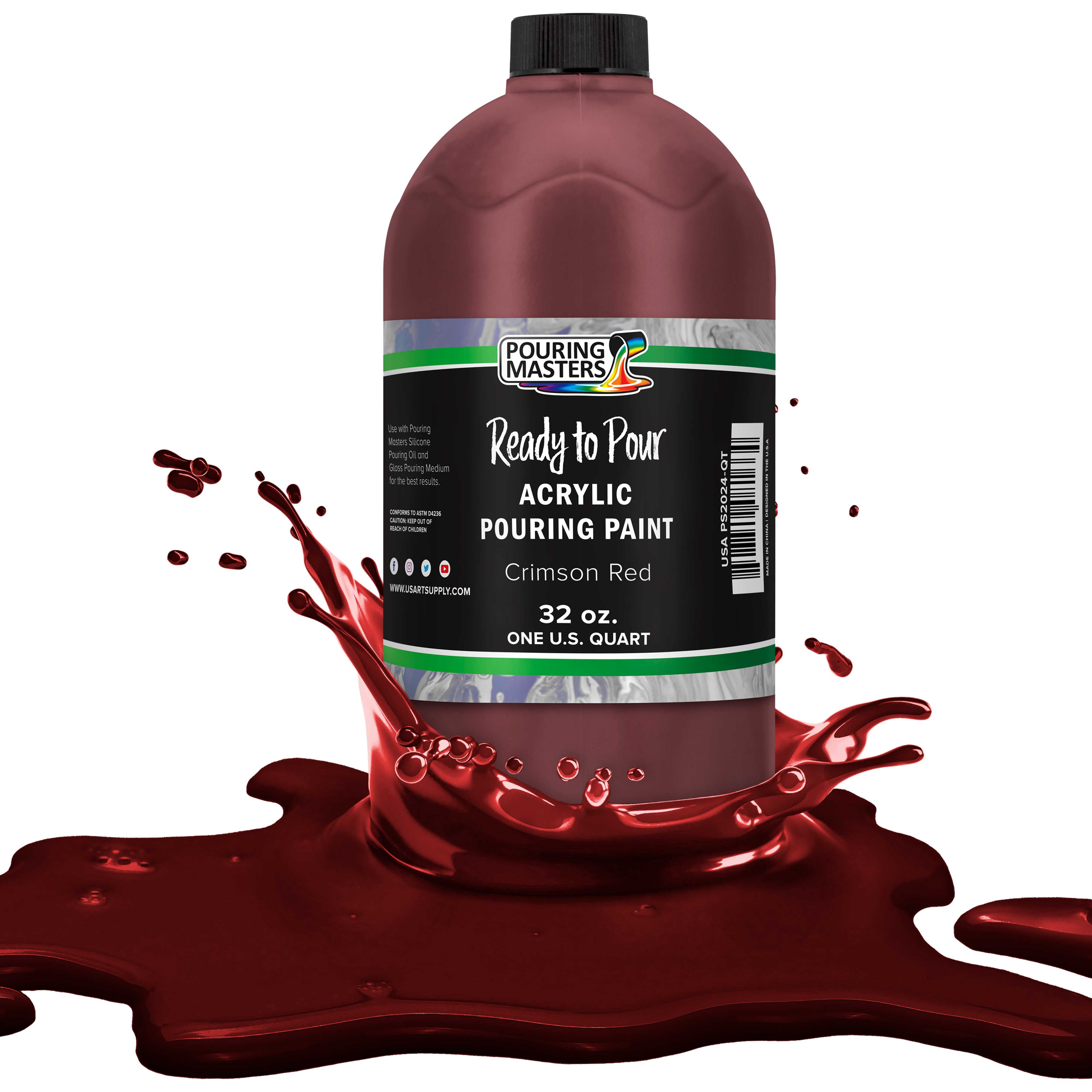 Pouring Masters Crimson Red Acrylic Ready to Pour Pouring Paint