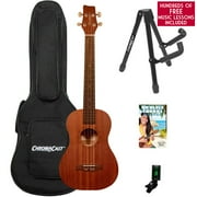 Sawtooth Mahogany Series Baritone Ukulele with Padded Bag, Quick Start Guide, Stand, Tuner, and Free Music Lessons