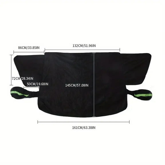 550g thick Oxford cloth protective cover, car front windshield anti snow cover, winter anti frost and anti freezing window cover - green