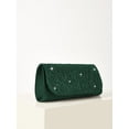 thumbnail image 4 of RUMANLAND Women's Emerald Green Rhinestone Pleated Evening Clutch Purse Elegant Formal Handbag for Wedding Party Prom, 4 of 7